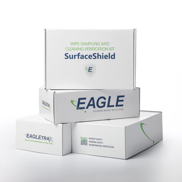 Stacked shipping boxes of SurfaceShield SurfaceShield Wipe Sampling and Cleaning Verification Kit