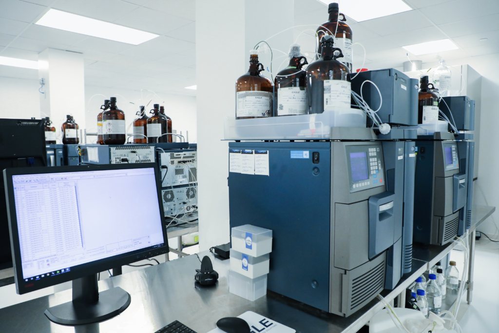 An image of Eagle's chemistry laboratory with various lab equipment.